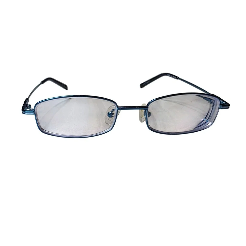 Zenni Optical 411516 Blue Rectangular Frames Only Full‎ Rim Frame with Case D1